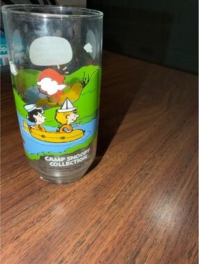 Camp Snoopy collectible drinking glass